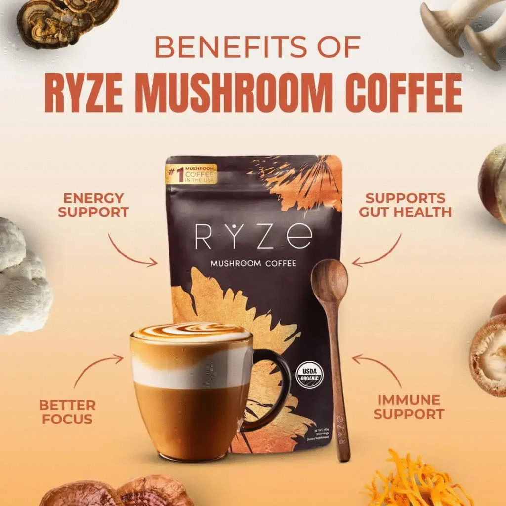 Herbal Supplements - Ryze Mushroom Coffee Benefits. 6 Adaptogens